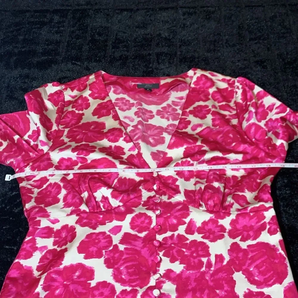 J.Crew Women's Deep V-Neck Long Sleeve Button-Front Top in Shaded Floral Size 8